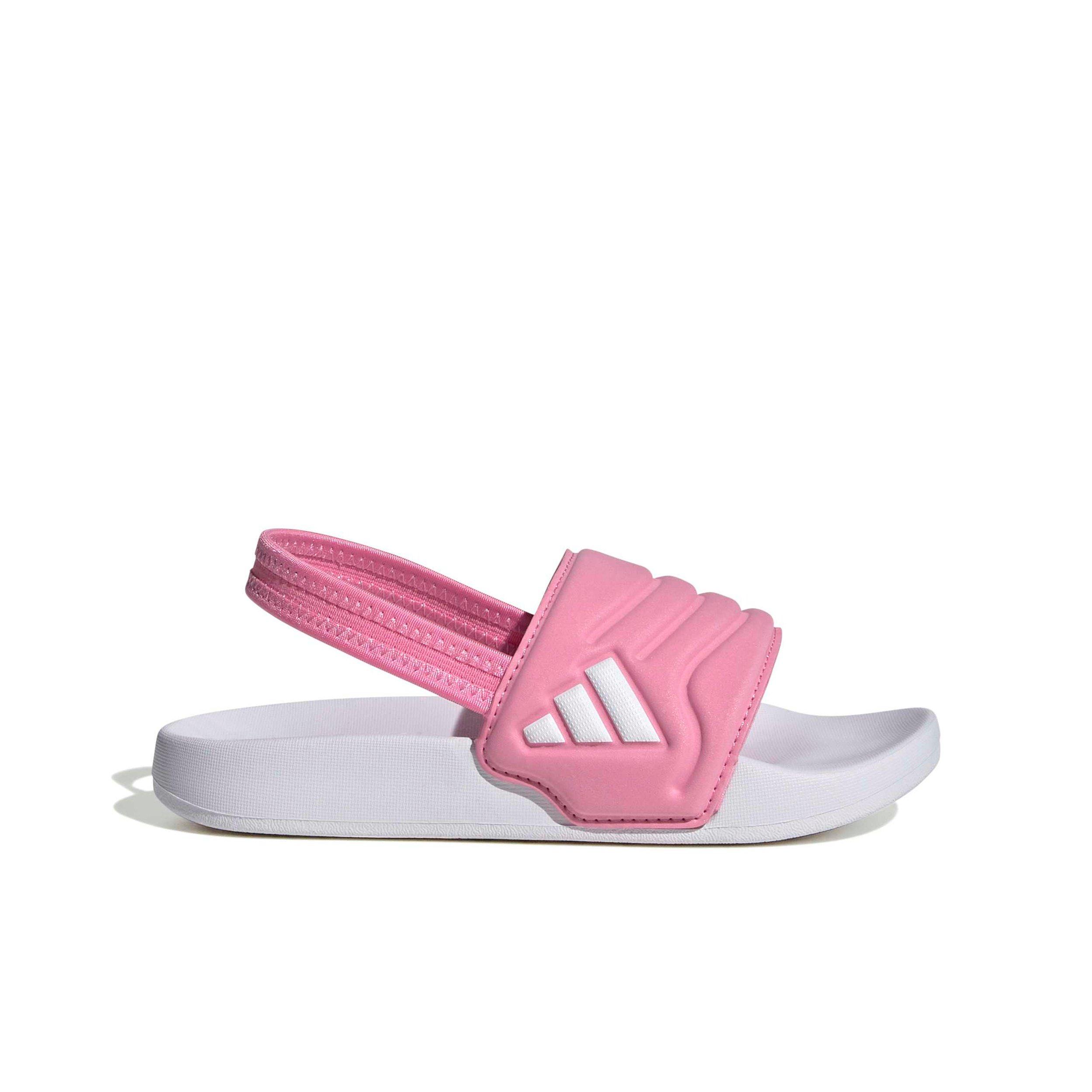 adidas Adilette Estrap 2.0 "Bliss Pink/Ftwr White/Bliss Pink" Preschool Girls' Slide - PINK/WHITE/PINK